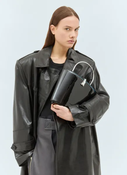Patent Leather Bucket Bag