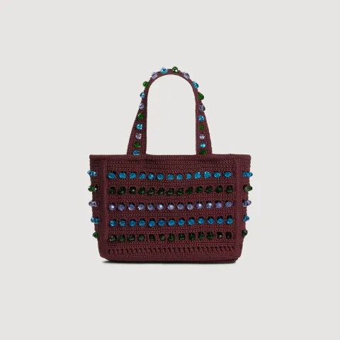 Beaded crochet bag