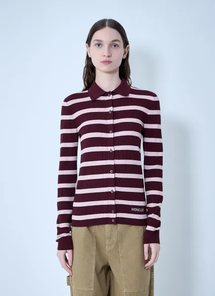 Ribbed Knit Striped Cardigan