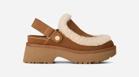 Esmee Clog, Suede/Polyester/Leather