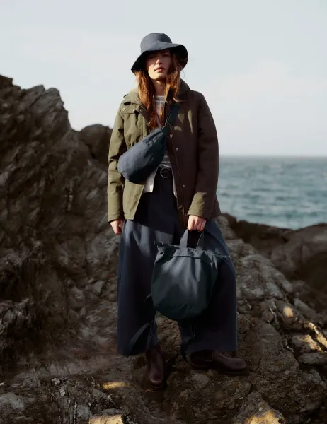 Seasalt Cornwall Waterproof Hooded Rain Jacket Khaki