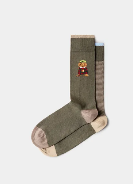 Two Pack Combed Cotton Harry Socks