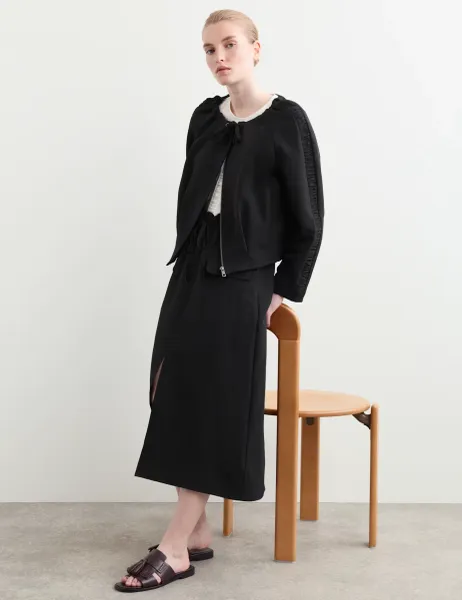Jaeger Wool Rich Lightweight Relaxed Jacket Black