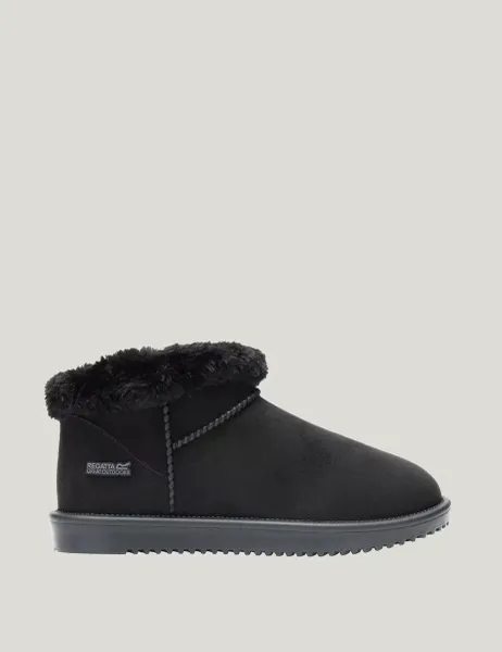 Regatta Waterproof Flat Borg Lined Shoe Boots Black