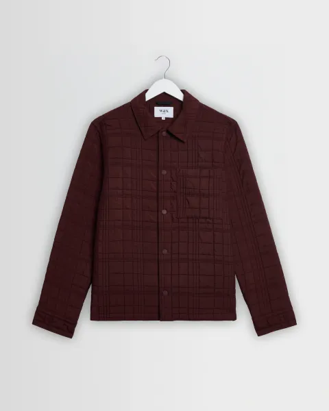Romer - Dark Burgundy Quilted Check Overshirt