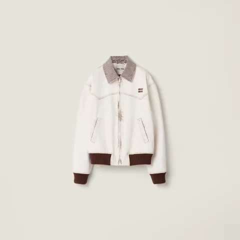 Denim blouson jacket