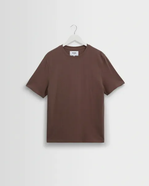 Dean - Mid Brown Textured Organic Cotton t-Shirt