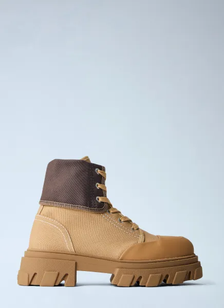 GANNI Cleated Canvas Trail Boots