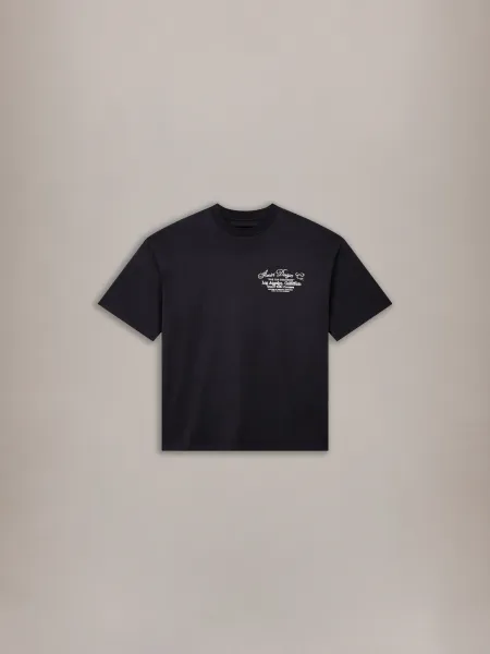 DREAMERS CHAIN STITCH OVERSIZED TEE - Black