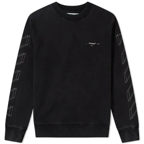 Diagonal 3D Line Crew Sweat