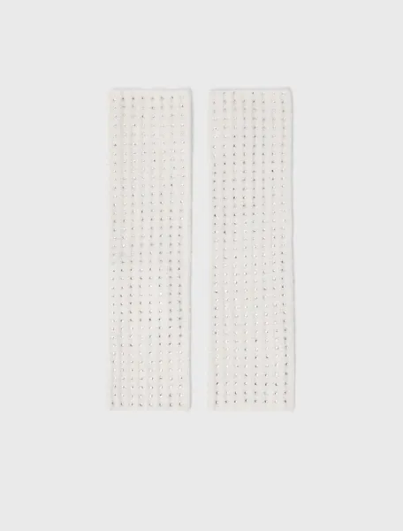 Wool and rhinestone mittens