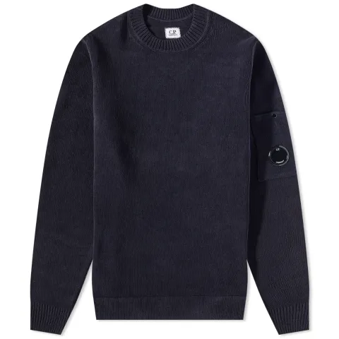 Chenille Cotton Crew Neck Knit