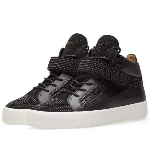 Stud Detail Strap Double Zip Mid Sneaker