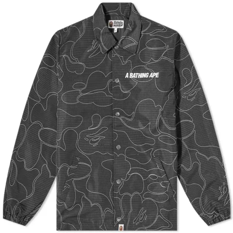 Text Code Camo Coach Jacket