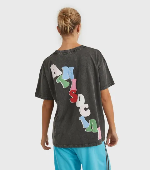 Women's Dark Grey Antisocial T-Shirt