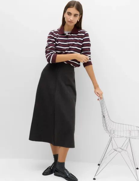 Marks & Spencer Jersey Midi Circle Skirt Dark Grey
