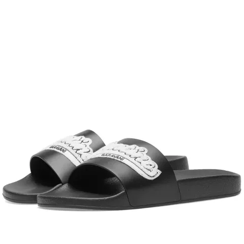 Applique Logo Leather Slide