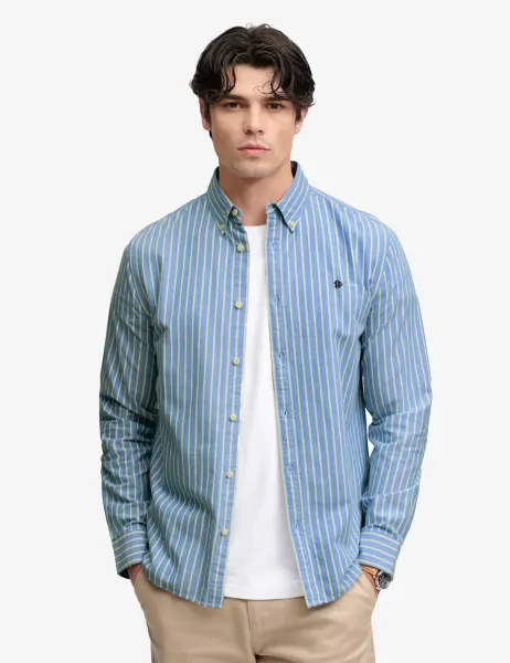 Superdry & Co Relaxed Fit Preppy Oxford Long Sleeve Shirt Navy