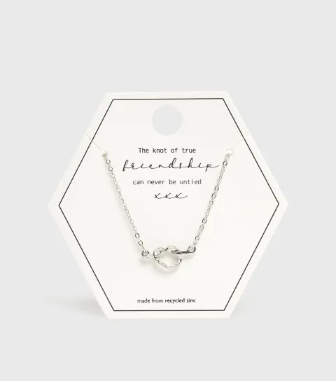 Silver Friendship Knot Pendant Necklace