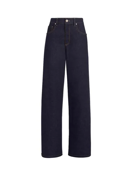 BRUNELLO CUCINELLI Loose Barrel Trousers D Blue