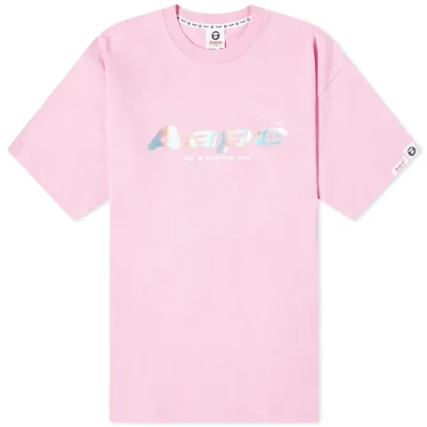 AAPE Laser Foil Back Print Moon Face T-Shirt