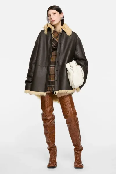 Shearling shirt jacket