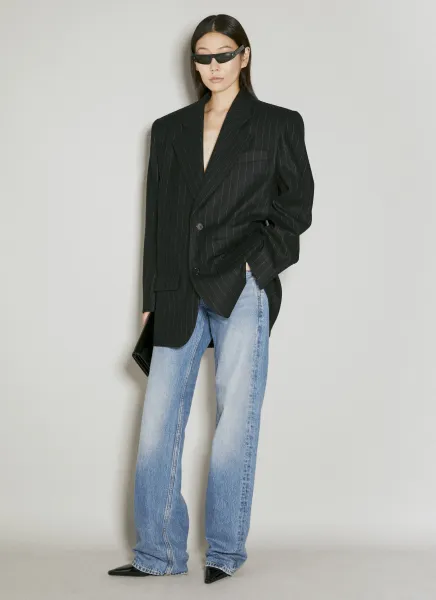 Oversized Pinstripe Wool Blazer