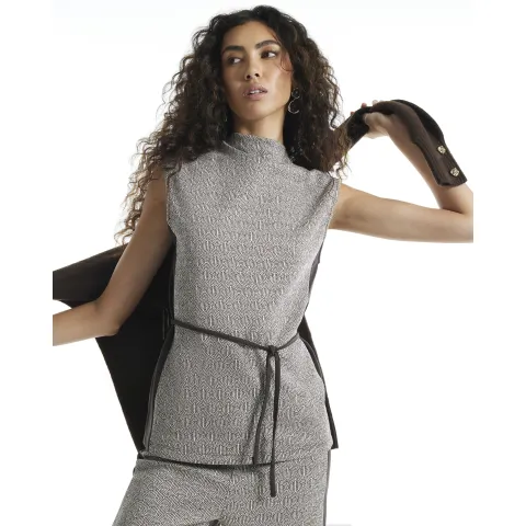 River Island Abstract Jacquard Tie Top