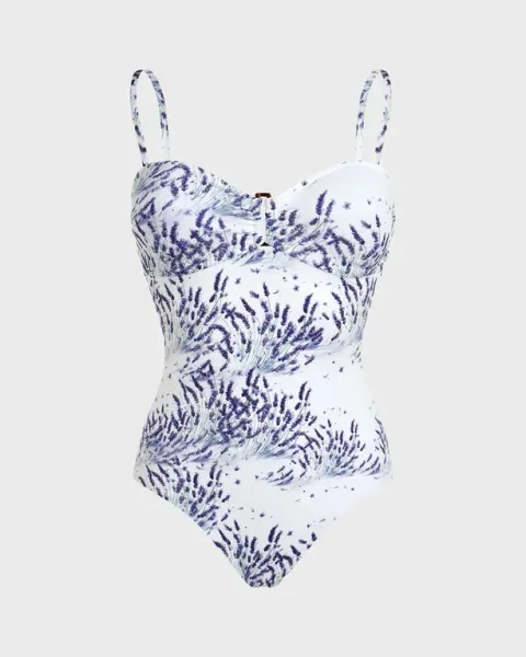Vilebrequin Women Bandeau One-piece Swimsuit Lavender