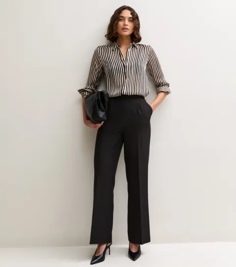 New Look Women's Tall Black Woven Wide Leg Trousers