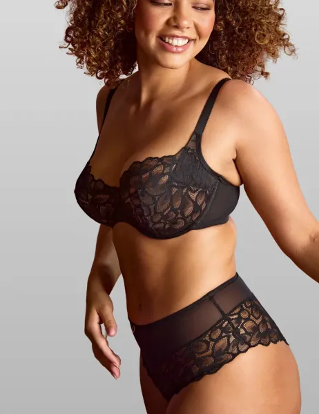 Allure Lace High Waisted Knickers Black
