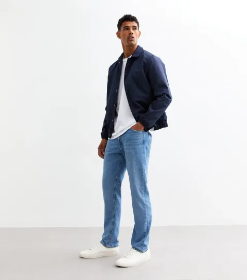 Men's Blue Slim Straight Leg Jeans