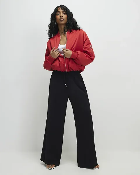 River Island Wide Leg Drawstring Tailored Joggers