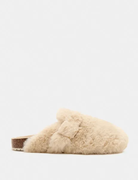 Marks & Spencer Faux Fur Mule Slippers Cream