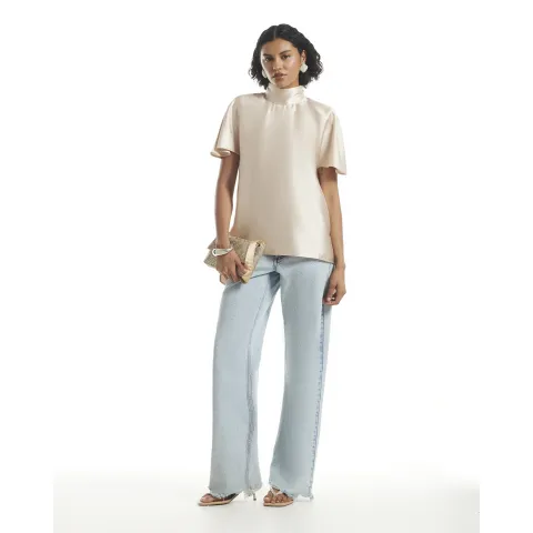 River Island Satin Shoulder Pad Top
