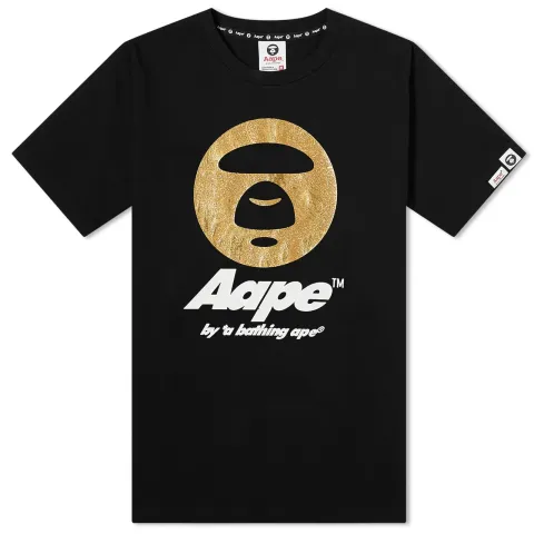 AAPE Foil Glitter Moon Face T-Shirt