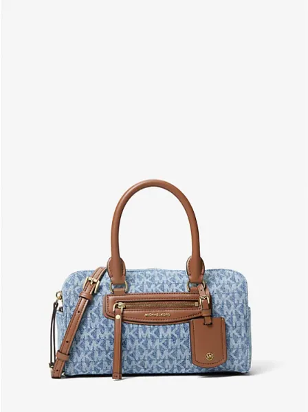 Jet Set Travel Extra-Small Signature Logo Print Denim Duffel Crossbody Bag