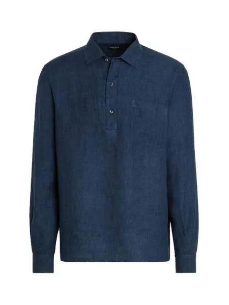 Half Placket Shirt Navy