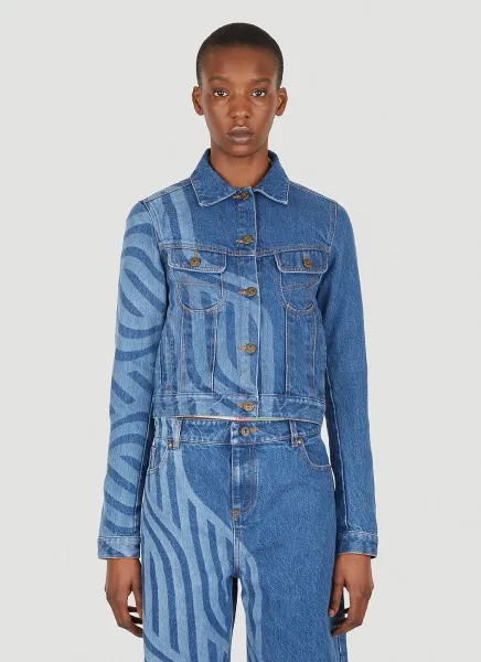 Laser Motif Denim Jacket