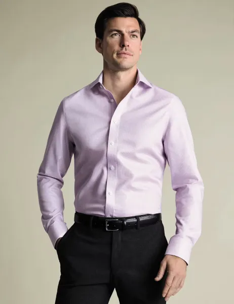 Charles Tyrwhitt Slim Fit Non Iron Pure Cotton Shirt Lilac