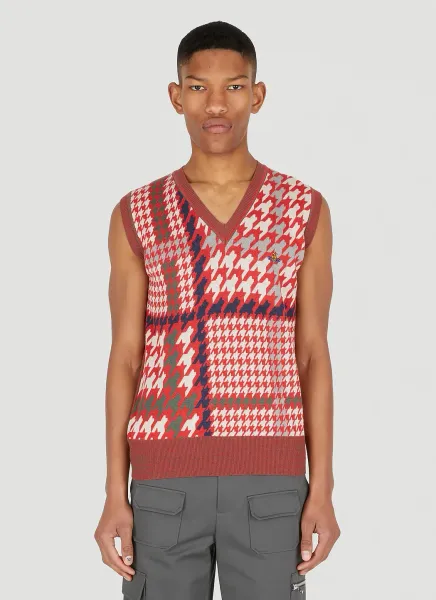 David Houndstooth Vest