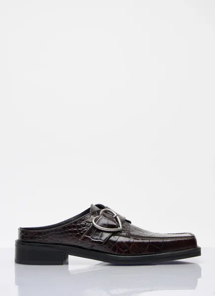 Square Toe Buckle Mules