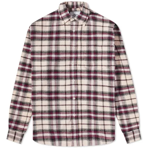 Raspberry Button Down Check Shirt