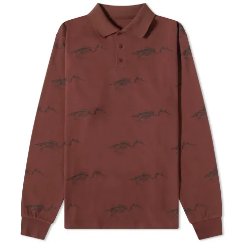 Long Sleeve Bird Pique Polo