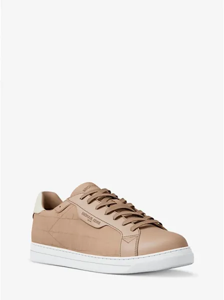 Keating Crocodile Embossed Suede and Leather Sneaker