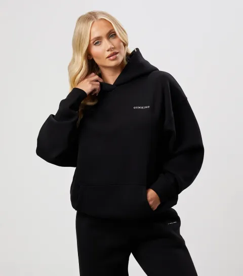 Women's 365 Black Logo Embroidered Hoodie