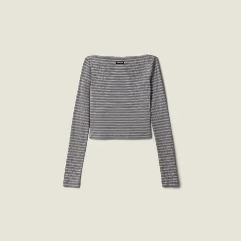Striped jersey top