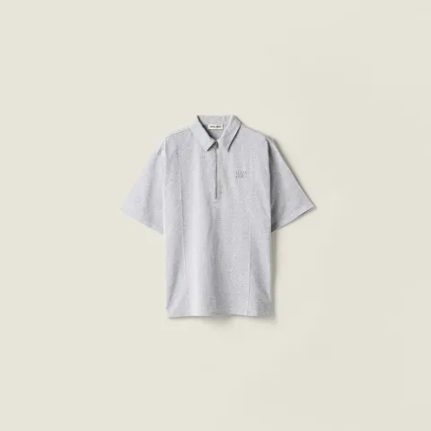 Half-zip cotton polo shirt