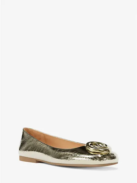 Milan Crackled Metallic Leather Ballet Flat