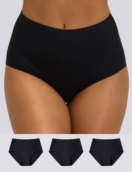 Boux Avenue 3pk High Waisted Knickers Black